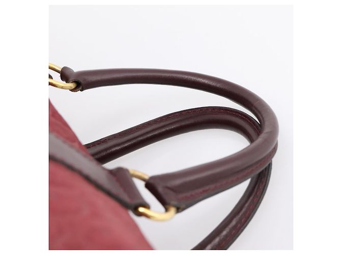 Christian Dior Trotter Canvas Boston Bag Wildleder Rot Gold Auth ka5703 Golden - Ansicht 8