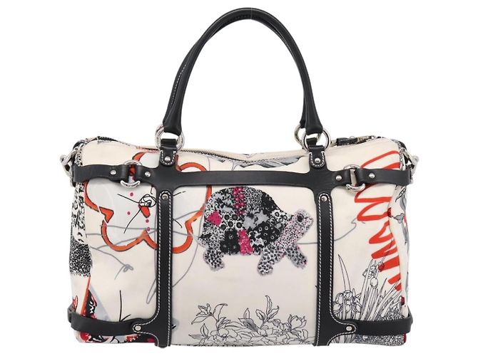Borsa Salvatore Ferragamo Canvas 2way White Silver Auth 198313A Argento Bianco - vista 2