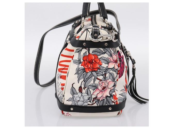 Borsa Salvatore Ferragamo Canvas 2way White Silver Auth 198313A Argento Bianco - vista 3
