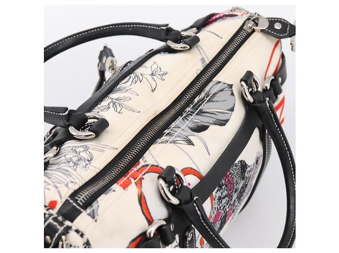 Borsa Salvatore Ferragamo Canvas 2way White Silver Auth 198313A Argento Bianco - vista 6