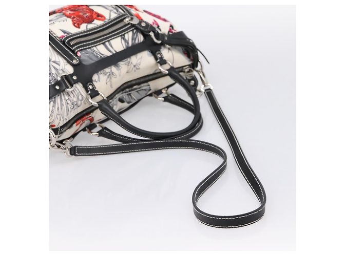 Borsa Salvatore Ferragamo Canvas 2way White Silver Auth 198313A Argento Bianco - vista 8