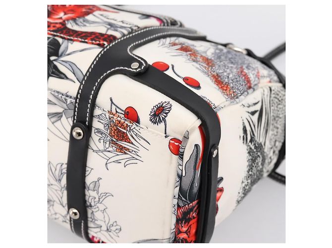 Borsa Salvatore Ferragamo Canvas 2way White Silver Auth 198313A Argento Bianco - vista 9