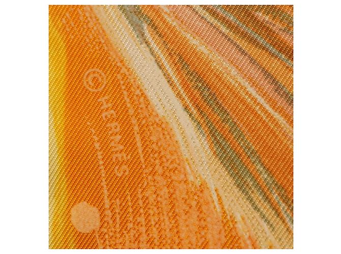 Hermès Foulard HERMES Carre 90 "FEUX DU CIEL" Seta Giallo Auth 196844M - vista 14