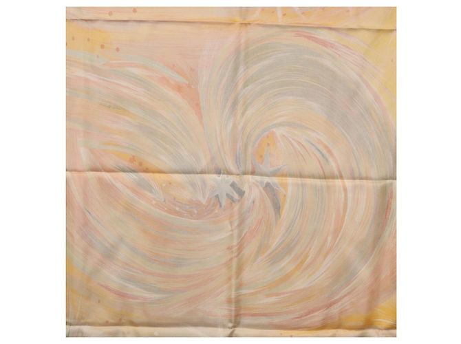 Hermès Foulard HERMES Carre 90 "FEUX DU CIEL" Seta Giallo Auth 196844M - vista 20
