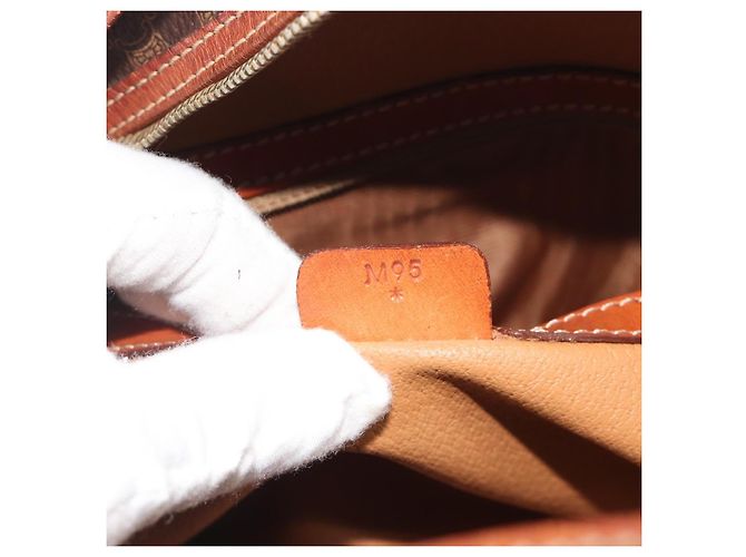 Céline Borsa a mano CELINE Macadam Canvas PVC Leather Brown Gold Auth mr2825 Marrone D'oro - vista 12