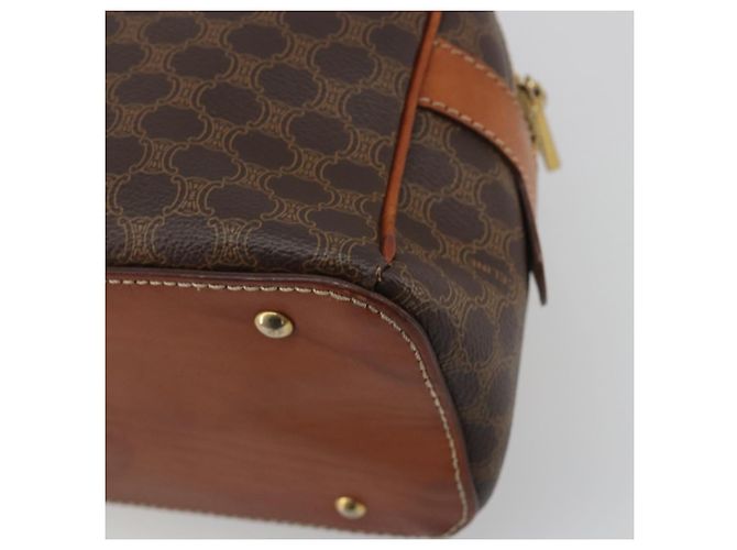 Céline Borsa a mano CELINE Macadam Canvas PVC Leather Brown Gold Auth mr2825 Marrone D'oro - vista 15