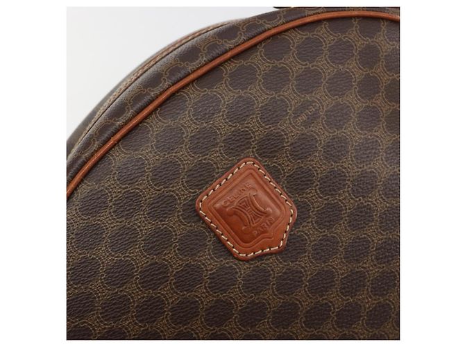 Céline Borsa a mano CELINE Macadam Canvas PVC Leather Brown Gold Auth mr2825 Marrone D'oro - vista 17