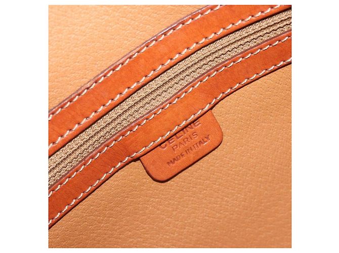 Céline Borsa a mano CELINE Macadam Canvas PVC Leather Brown Gold Auth mr2825 Marrone D'oro - vista 18