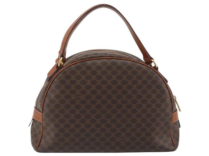 Céline Borsa a mano CELINE Macadam Canvas PVC Leather Brown Gold Auth mr2825 Marrone D'oro - vista 2