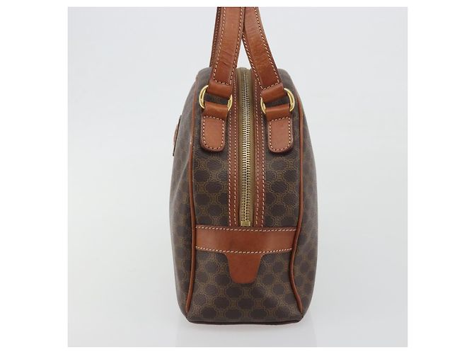 Céline Borsa a mano CELINE Macadam Canvas PVC Leather Brown Gold Auth mr2825 Marrone D'oro - vista 3