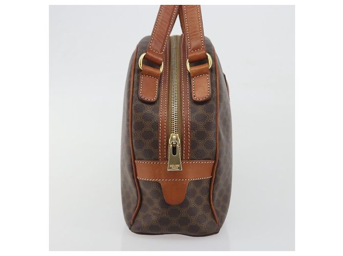 Céline Borsa a mano CELINE Macadam Canvas PVC Leather Brown Gold Auth mr2825 Marrone D'oro - vista 4