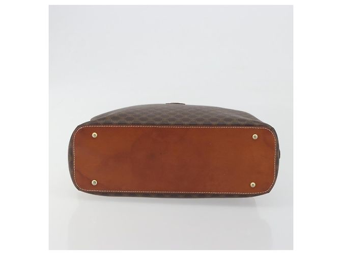 Céline Borsa a mano CELINE Macadam Canvas PVC Leather Brown Gold Auth mr2825 Marrone D'oro - vista 5