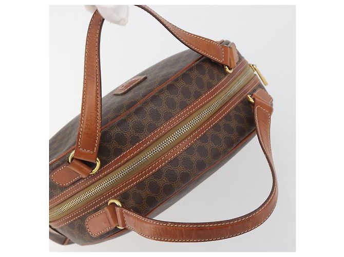 Céline Borsa a mano CELINE Macadam Canvas PVC Leather Brown Gold Auth mr2825 Marrone D'oro - vista 6