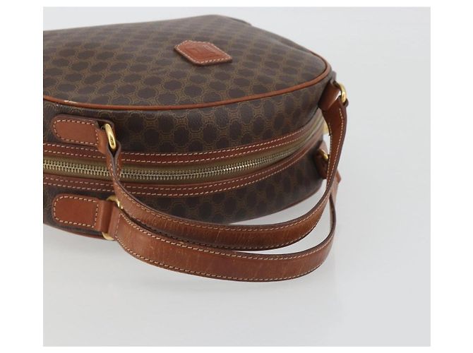 Céline Borsa a mano CELINE Macadam Canvas PVC Leather Brown Gold Auth mr2825 Marrone D'oro - vista 7