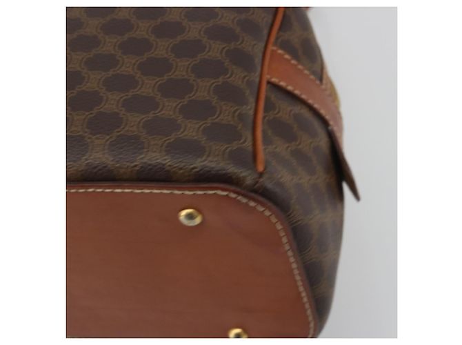 Céline Borsa a mano CELINE Macadam Canvas PVC Leather Brown Gold Auth mr2825 Marrone D'oro - vista 9