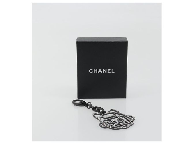 CHANEL Robot Katze Schlüsselanhänger Metall Schwarz CC Auth BA15043M - Ansicht 12