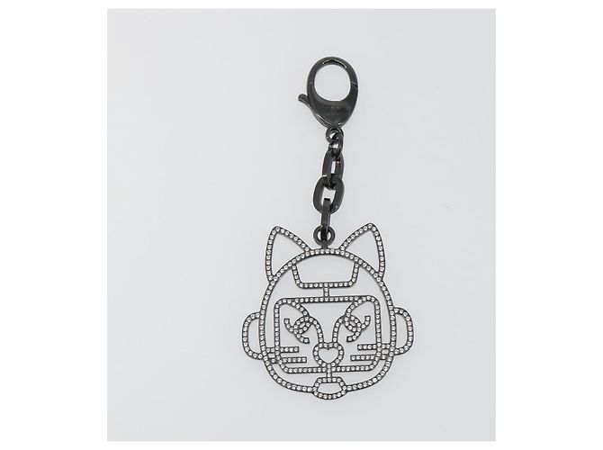 CHANEL Robot Katze Schlüsselanhänger Metall Schwarz CC Auth BA15043M - Ansicht 2