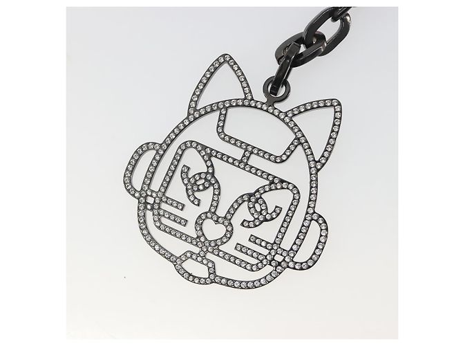 CHANEL Robot Katze Schlüsselanhänger Metall Schwarz CC Auth BA15043M - Ansicht 5