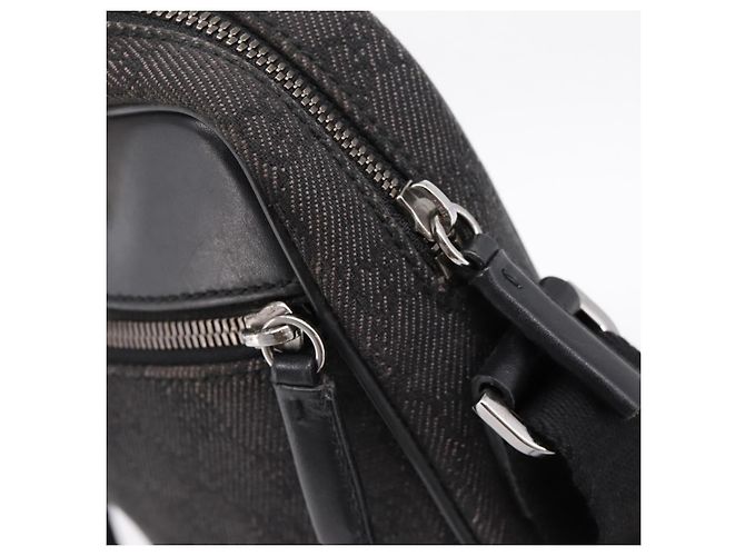 Borsa a tracolla GUCCI GG Canvas Nero Argento 101680 Auth ka5778 - vista 10