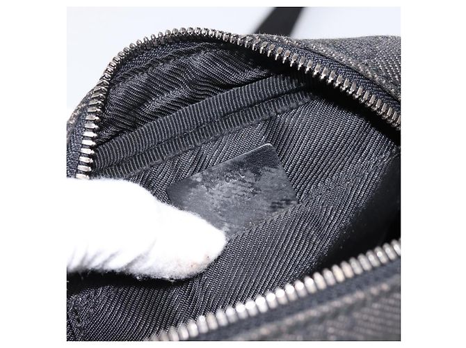 Borsa a tracolla GUCCI GG Canvas Nero Argento 101680 Auth ka5778 - vista 12