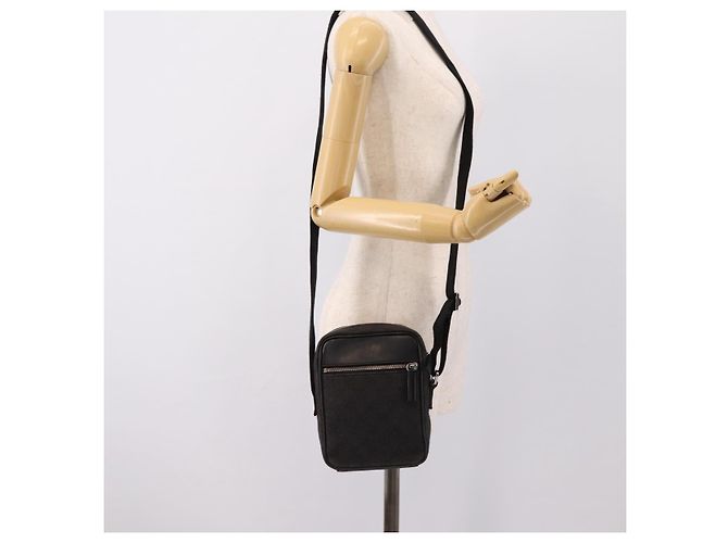 Borsa a tracolla GUCCI GG Canvas Nero Argento 101680 Auth ka5778 - vista 22