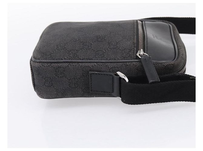 Borsa a tracolla GUCCI GG Canvas Nero Argento 101680 Auth ka5778 - vista 4