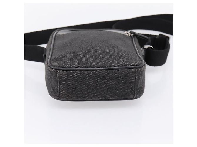 Borsa a tracolla GUCCI GG Canvas Nero Argento 101680 Auth ka5778 - vista 5