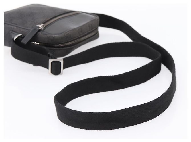 Borsa a tracolla GUCCI GG Canvas Nero Argento 101680 Auth ka5778 - vista 7