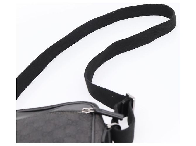 Borsa a tracolla GUCCI GG Canvas Nero Argento 101680 Auth ka5778 - vista 8