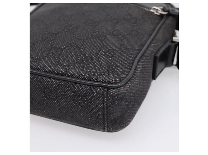 Borsa a tracolla GUCCI GG Canvas Nero Argento 101680 Auth ka5778 - vista 9