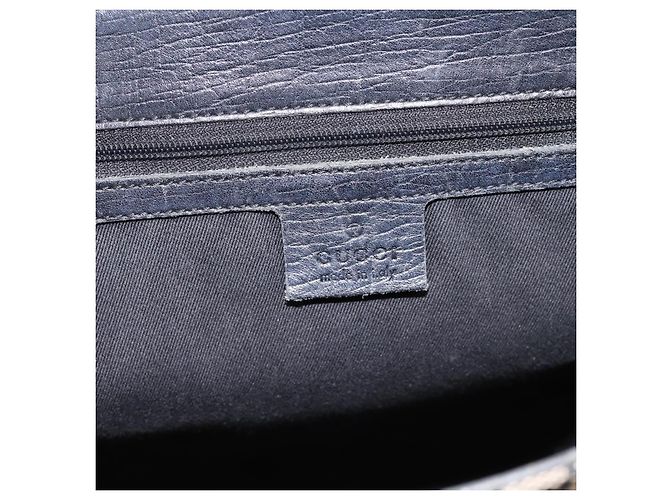 Borsa a mano GUCCI GG Canvas Bamboo Beige Nero 112530 Auth ep15670 - vista 17