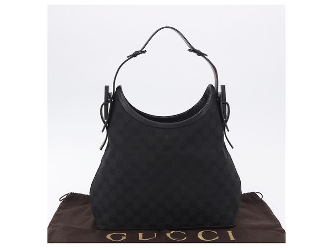 Borsa a Tracolla GUCCI GG Canvas Nera 107752 Auth 197311V Nero - vista 12