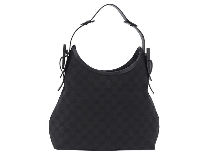Borsa a Tracolla GUCCI GG Canvas Nera 107752 Auth 197311V Nero - vista 13