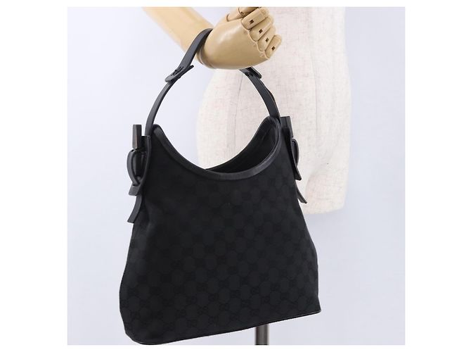 Borsa a Tracolla GUCCI GG Canvas Nera 107752 Auth 197311V Nero - vista 23