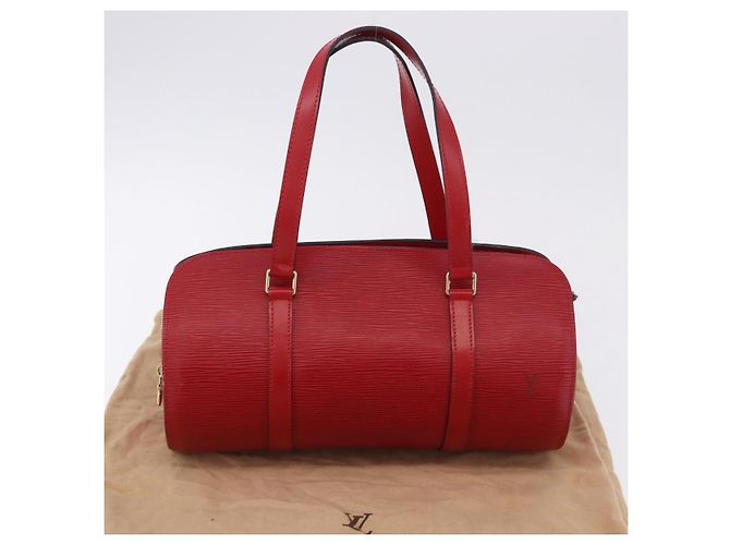 Borsa a mano LOUIS VUITTON Epi Soufflot Rossa M52227 LV Auth 195555V Rosso - vista 12