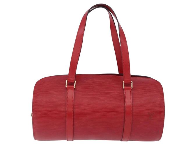 Borsa a mano LOUIS VUITTON Epi Soufflot Rossa M52227 LV Auth 195555V Rosso - vista 13