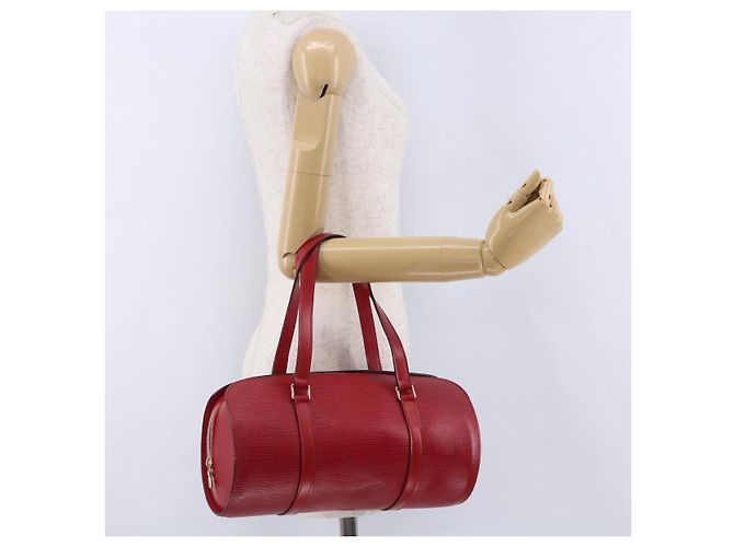 Borsa a mano LOUIS VUITTON Epi Soufflot Rossa M52227 LV Auth 195555V Rosso - vista 22