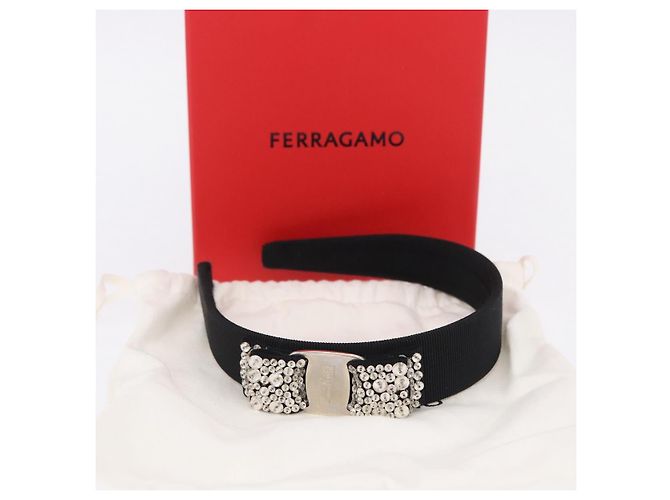 Salvatore Ferragamo Vala Katyusha Canvas Black Auth BA15217A Nero - vista 10