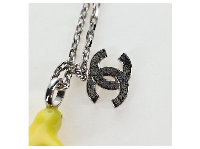 Collana CHANEL COCO Metallo Argento CC Auth 196476SAM - vista 10