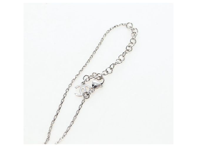Collana CHANEL COCO Metallo Argento CC Auth 196476SAM - vista 11