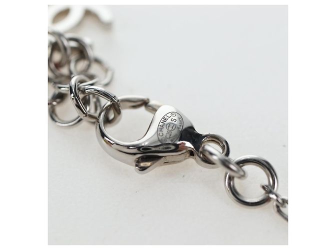 Collana CHANEL COCO Metallo Argento CC Auth 196476SAM - vista 13