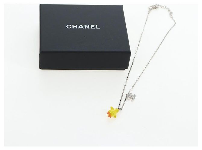 Collana CHANEL COCO Metallo Argento CC Auth 196476SAM - vista 14