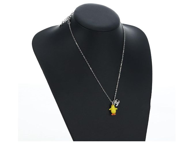 Collana CHANEL COCO Metallo Argento CC Auth 196476SAM - vista 15