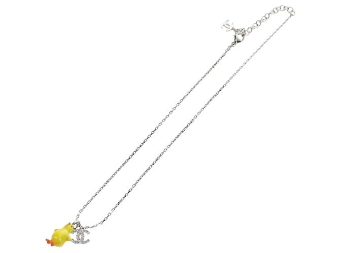 Collana CHANEL COCO Metallo Argento CC Auth 196476SAM - vista 2