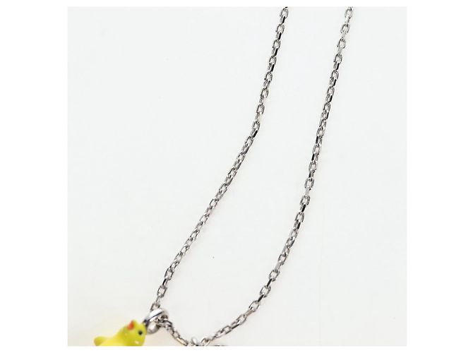 Collana CHANEL COCO Metallo Argento CC Auth 196476SAM - vista 5