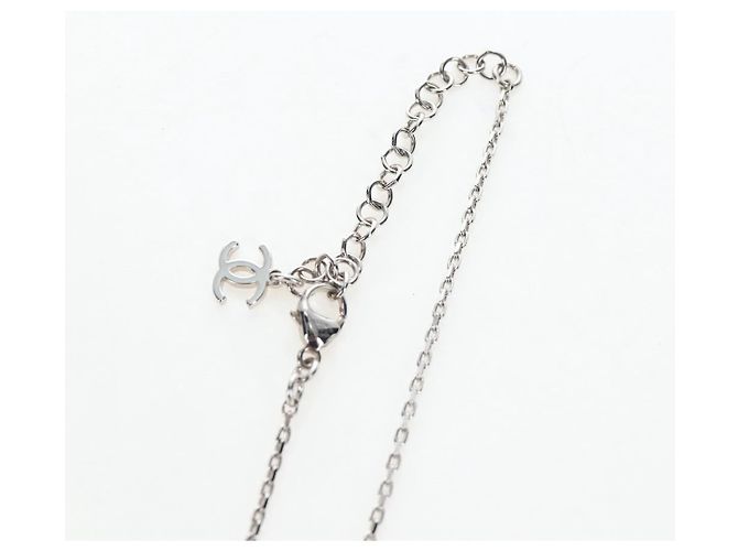 Collana CHANEL COCO Metallo Argento CC Auth 196476SAM - vista 6