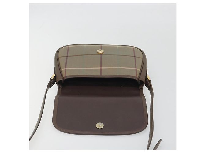 Borsa a tracolla Burberrys Nova Check Canvas Beige Tono Oro Auth BA14931A - vista 10