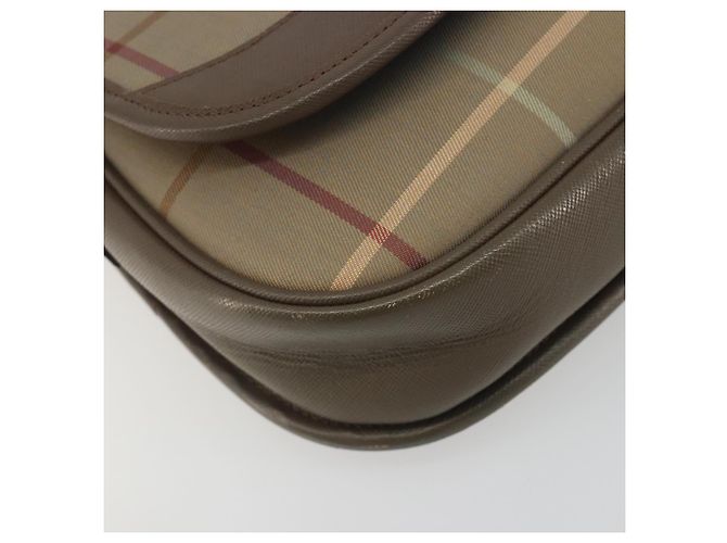 Borsa a tracolla Burberrys Nova Check Canvas Beige Tono Oro Auth BA14931A - vista 14