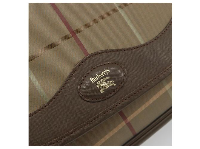 Borsa a tracolla Burberrys Nova Check Canvas Beige Tono Oro Auth BA14931A - vista 17