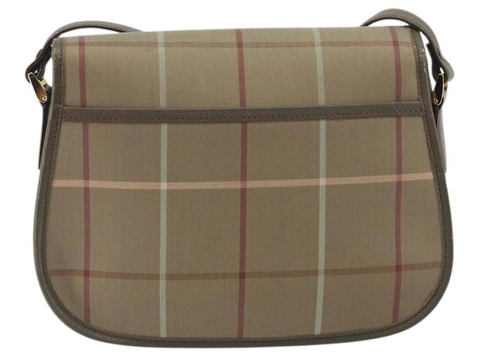 Borsa a tracolla Burberrys Nova Check Canvas Beige Tono Oro Auth BA14931A - vista 2